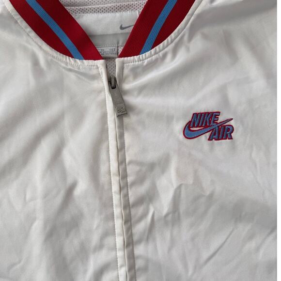VTG Nike Air Revolution short sleeve zip long jacket white red blue XL - Picture 15 of 16